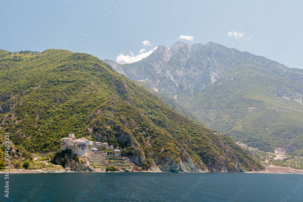Monastery on mount Athos in Greece
