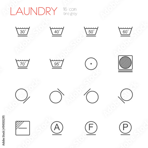Laundry line icons