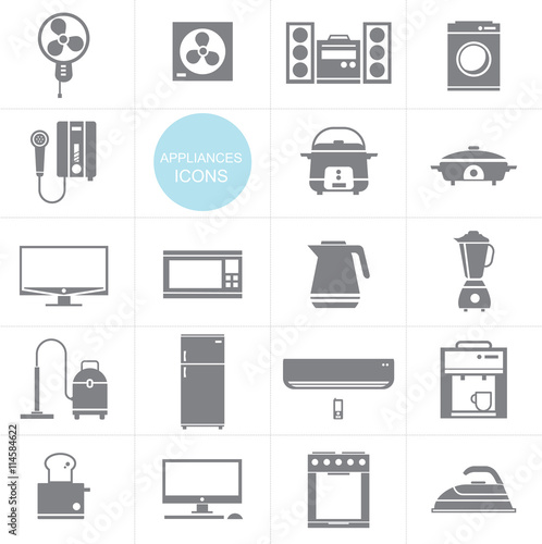 Vector Household appliances icon set design