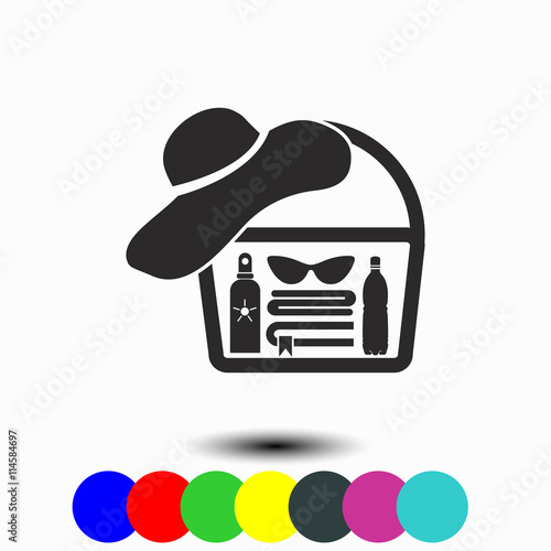 Beach bag icon. 