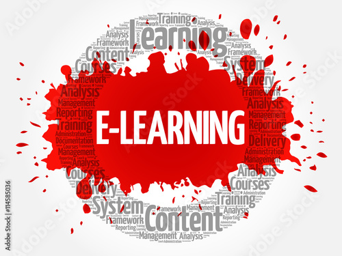 E-LEARNING circle word cloud, business concept