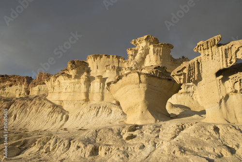 Bolnuevo Mazarron eroded sandstones in Murcia spain