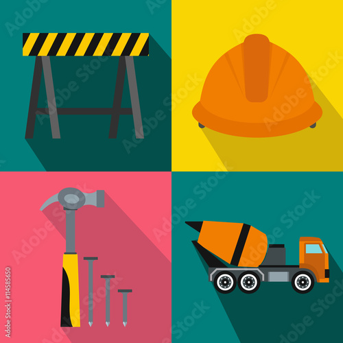 Architecture banners set, flat style