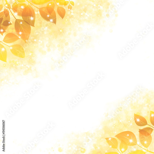 Gentle background with the sparkling leaves, golden