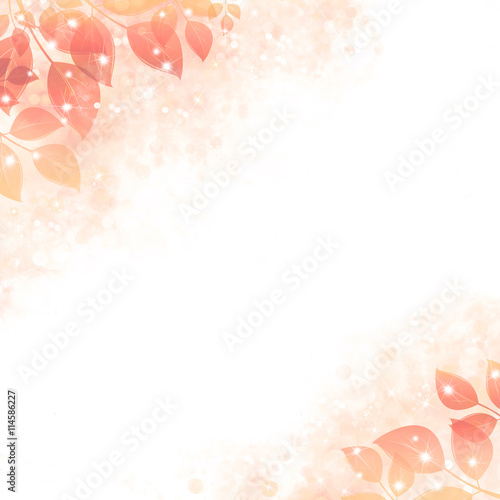 Gentle background with the sparkling leaves, orange