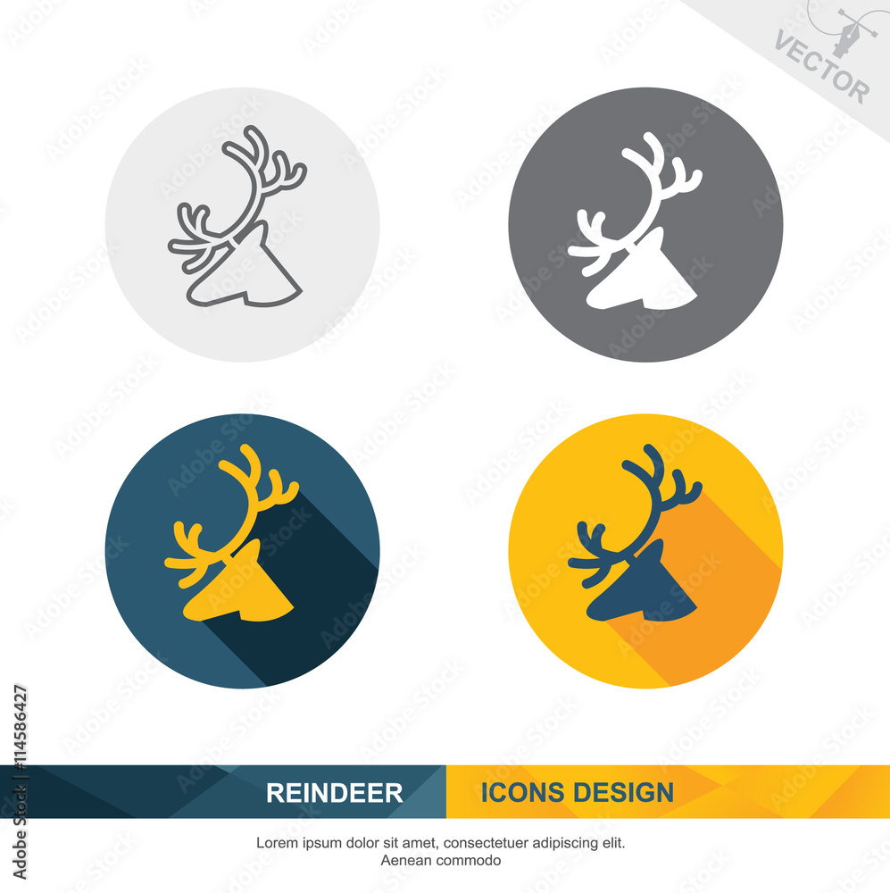 REINDEER icon vector design REINDEER icon vector design