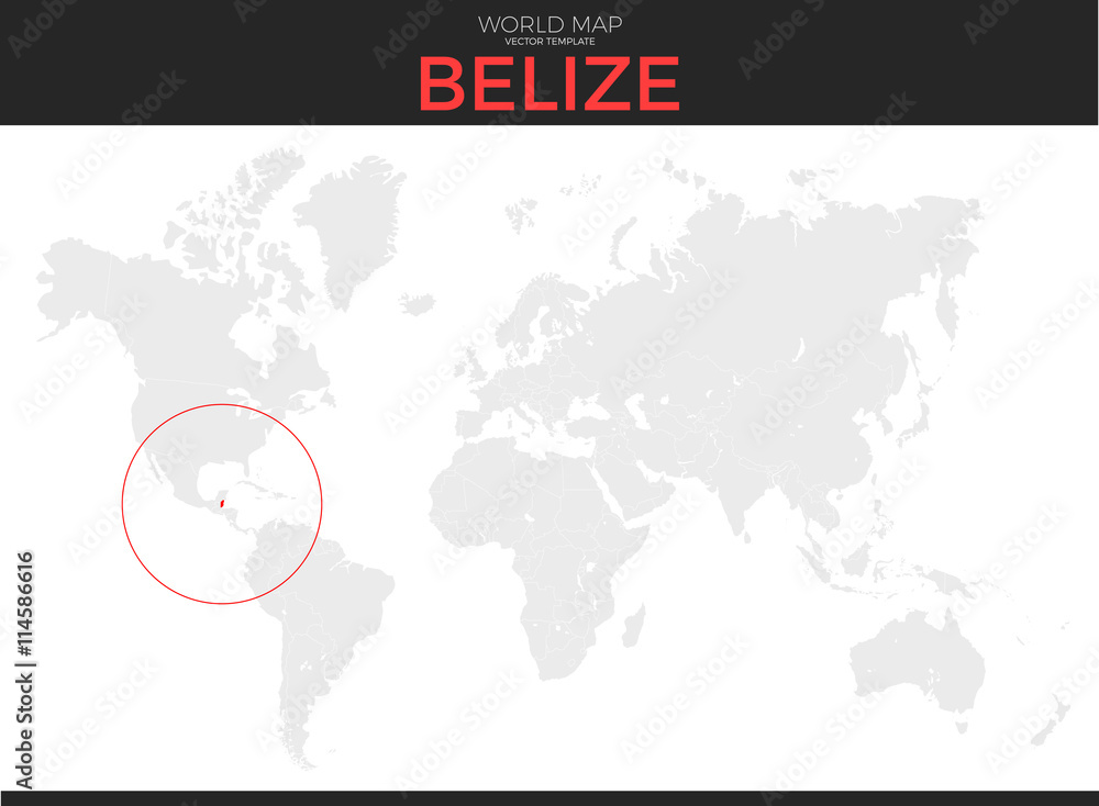 Naklejka premium Belize Location Map