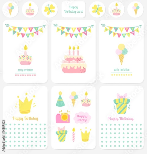 Happy Birthday cards, notes, stickers, tags.