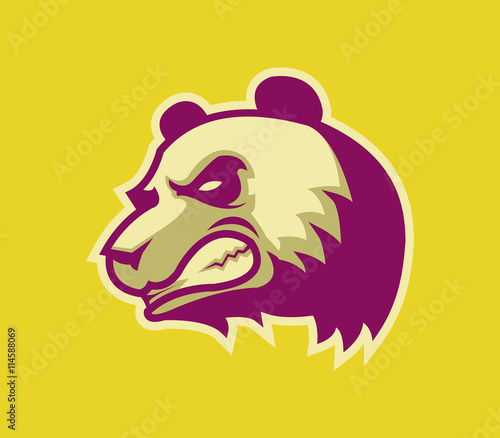 Fototapeta Naklejka Na Ścianę i Meble -  Angry Big Panda In Retro Color