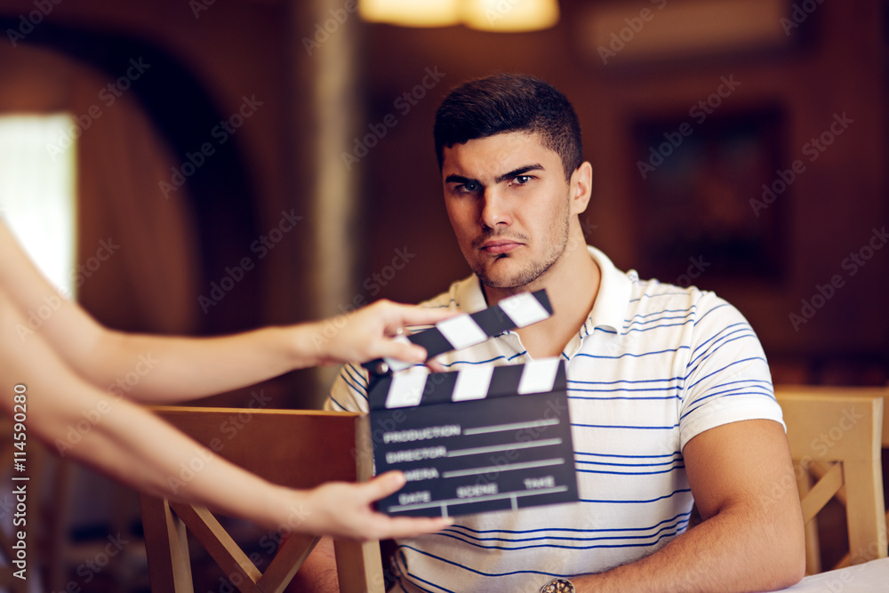 Obraz premium Professional Actor Playing a Tough Guy Role
