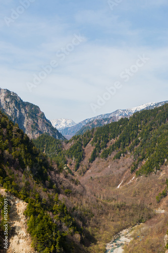 Landscape of mountain layer in spring.