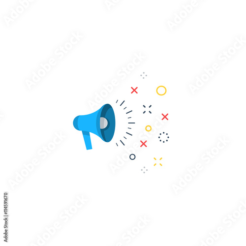 Speaking megaphone concept, public relation, advertising and promotion, event announcement