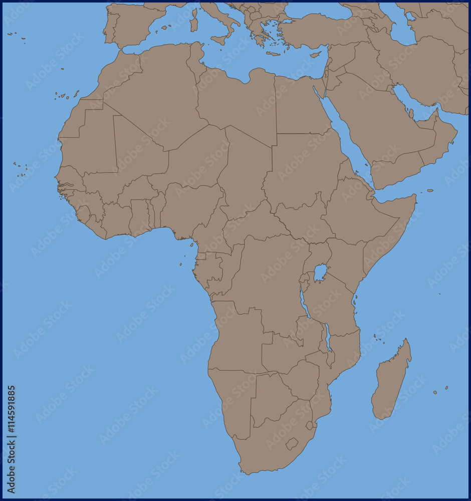 Empty Political Map of Africa