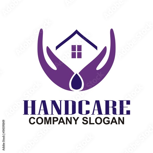 Hand care symbol logo  soap hand sanitizer natural healthy