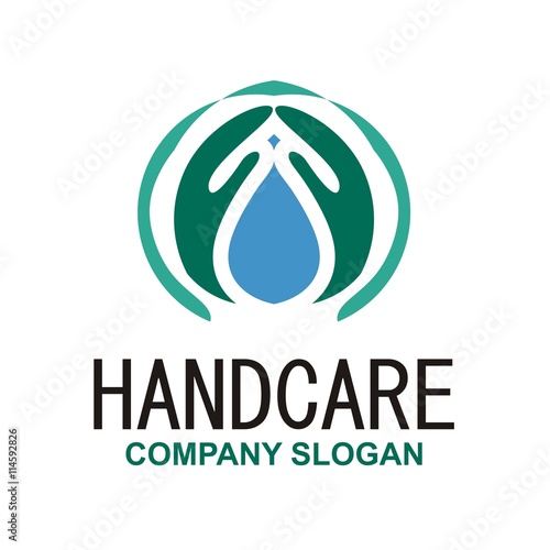 Hand care symbol logo  soap hand sanitizer natural healthy