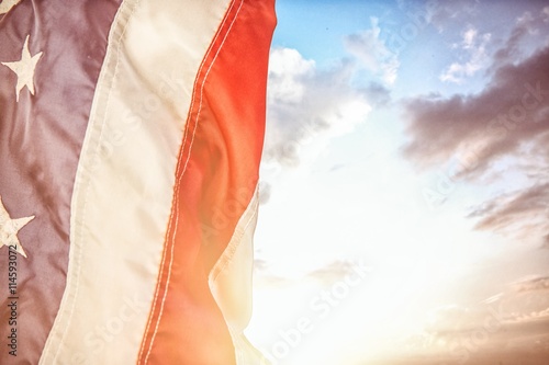 Fototapeta Naklejka Na Ścianę i Meble -  Composite image of us flag
