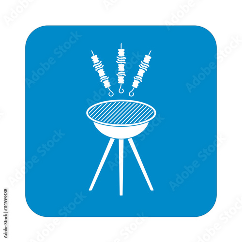 Grilled kebab icon. Vector illustration