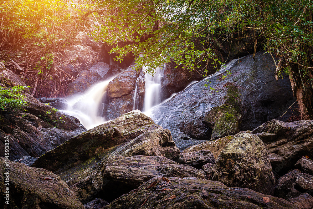 Fototapeta premium Waterfall phakluaymai, Khao Yai National Park in Thailand.