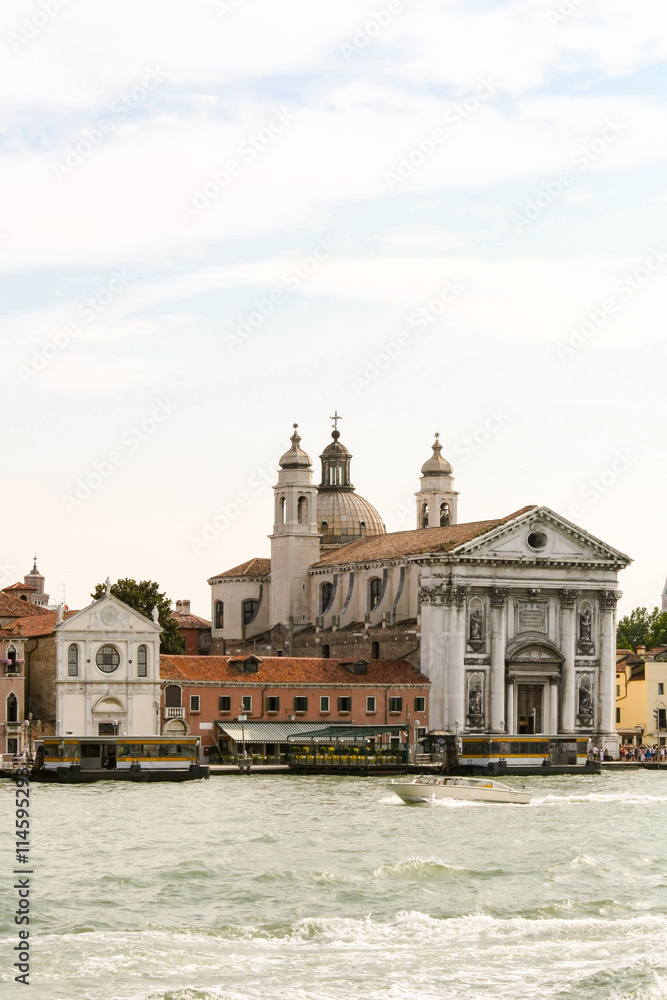 View from the water on gesuati Santa Maria del Rosario, Venice.