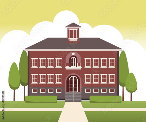 school building vector design