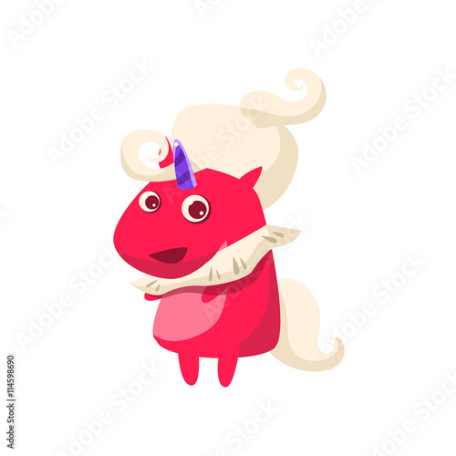 Red Unicorn In Futuristic Costume
