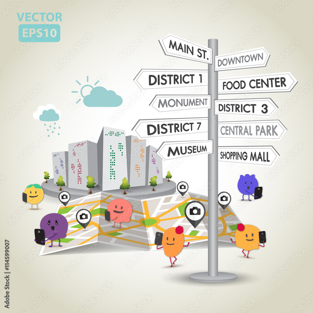 Illustration of travel in the city Illustration of travel in the city