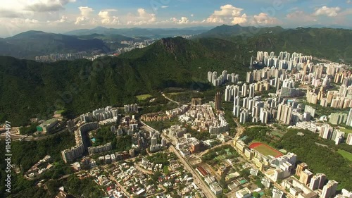 A skyline aerial view of Hong Kong, Kowloon
 photo