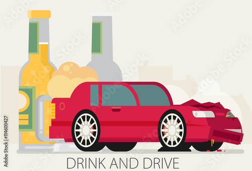 Alcohol influenced driving causes car crash