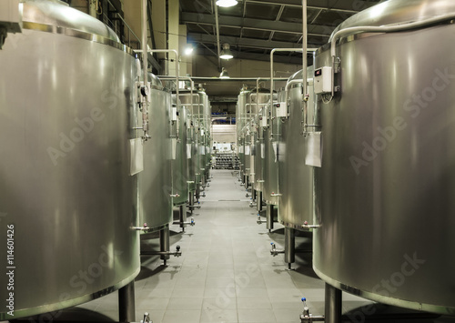 Metal tanks for the fermentation of beer