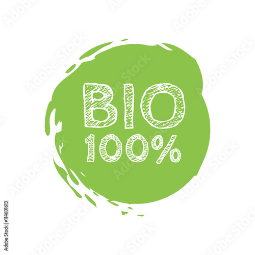 Grunge bio 100 percent natural rubber stamp, vector illustration