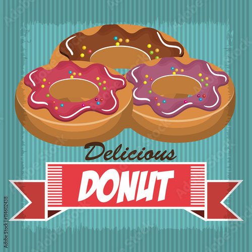delicious and sweet donut isolated icon design  vector illustration  graphic 