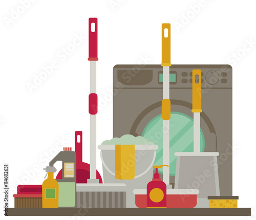 Cleaning set, isolate, flat design
