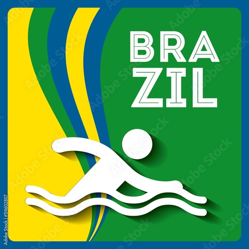 Brazil and the Olympic sports isolated icon design