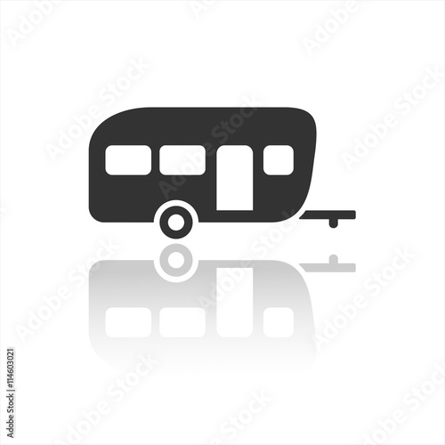 Icono de caravana sobre fondo blanco