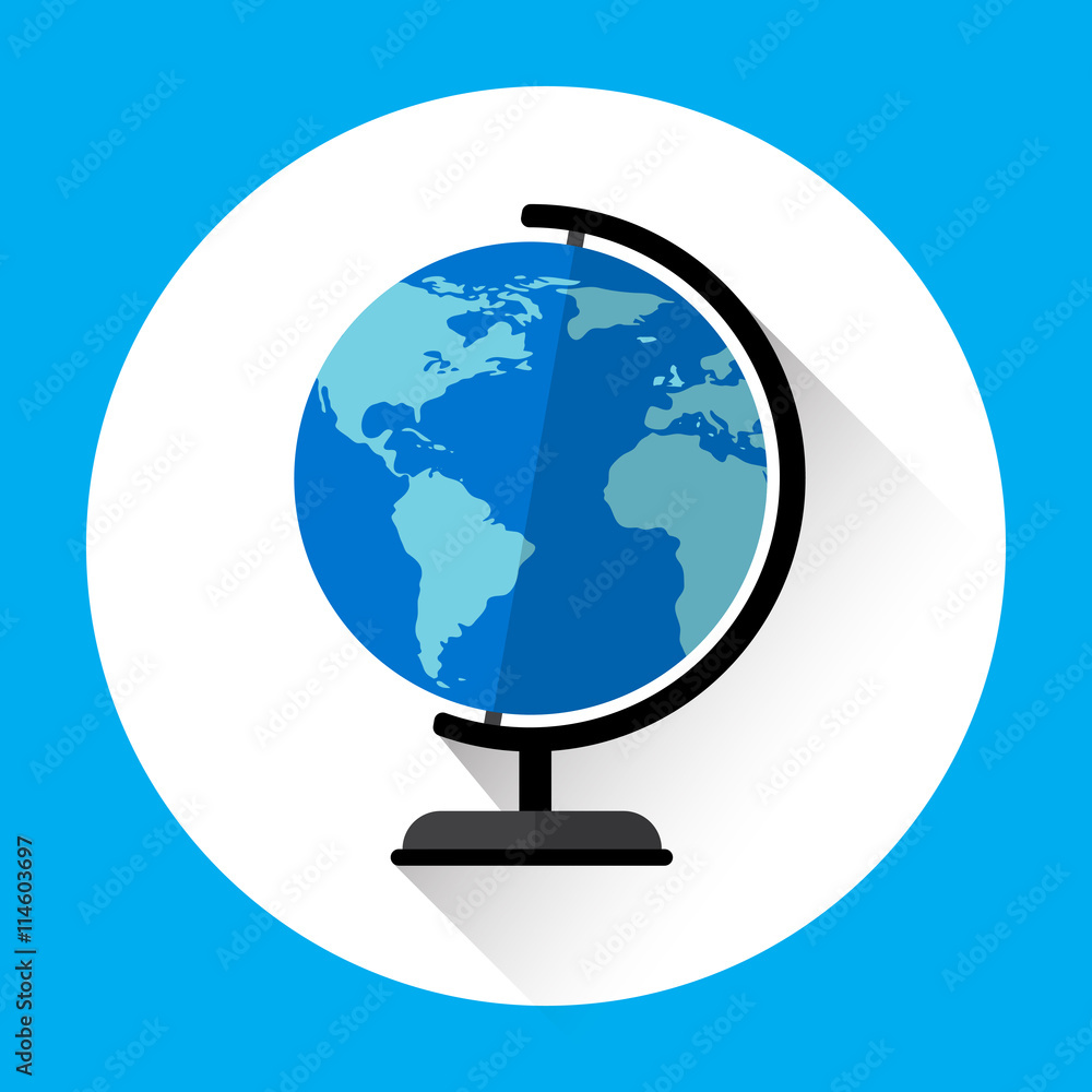 Globe Earth Model Icon Geography Concept Globe Earth Model Icon Geography Concept