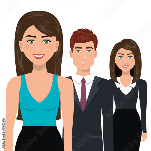 elegant businesspeople isolated icon design, vector illustration graphic 