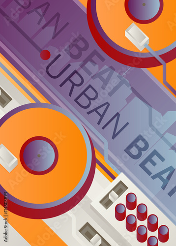 Designed modern DJ music banner. Vector illustration.