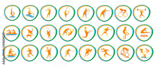 Sport Icon Set Athlete Competition Collection