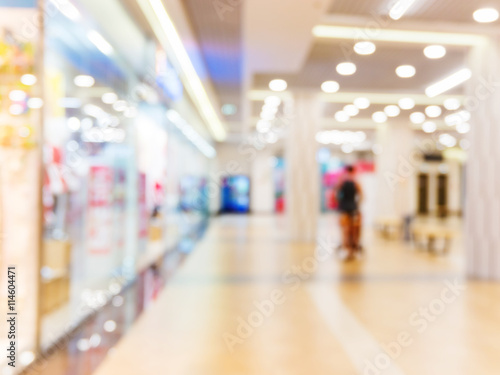 Abstract blurred background of shopping mall hall