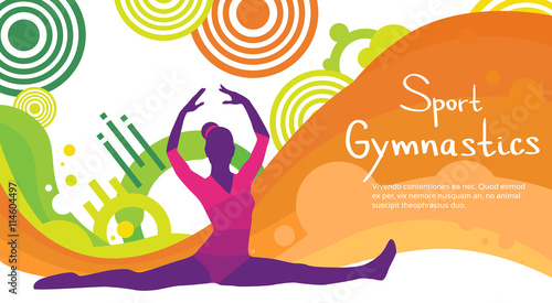 Artistic Gymnastics Athlete Twine Sport Competition Colorful Banner