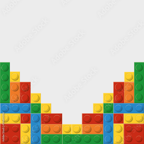 blocks concept represented by abstract design. Colorfull and flat illustration