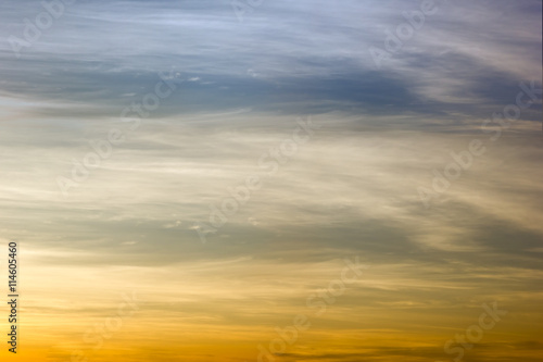 Fototapeta Naklejka Na Ścianę i Meble -  Sky gradient from blue to orange sunset