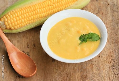 Corn soup with fresh