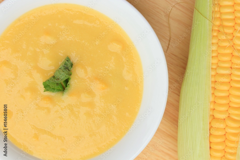 Corn soup with fresh Corn soup with fresh