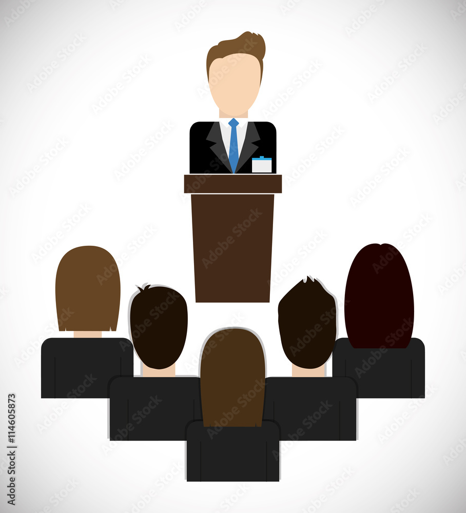 Business represented by Presentation icon. flat and isolated illustration Business represented by Presentation icon. flat and isolated illustration