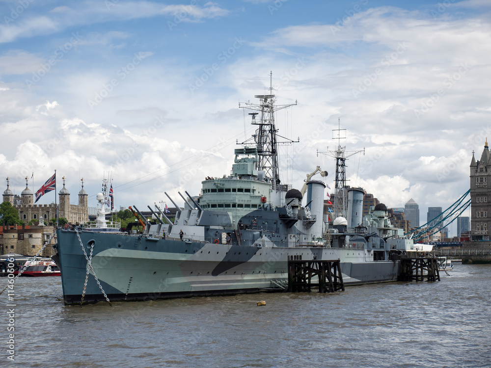 View of HMS Belfast in London