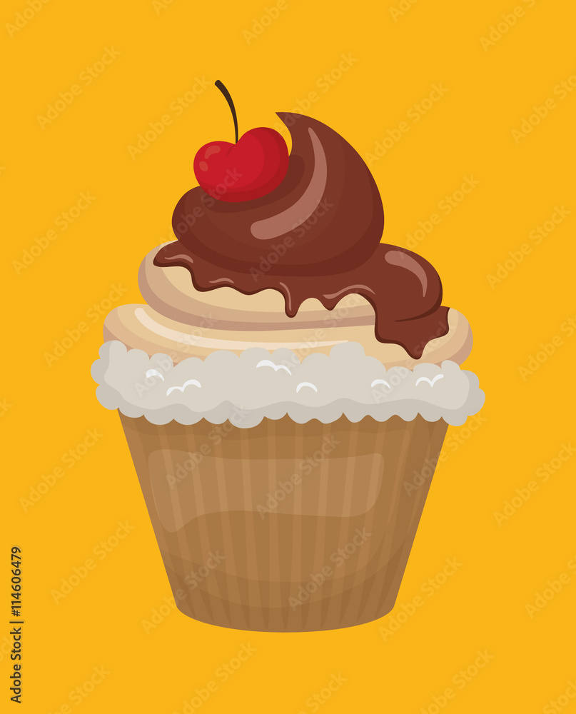 Dessert and sweet concept represented by cupcake icon. Property of colorfull illustration Dessert and sweet concept represented by cupcake icon. Property of colorfull illustration