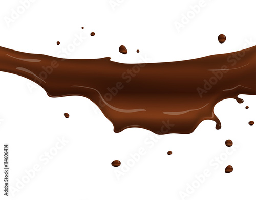 Hot chocolate splash, isolated on white background.