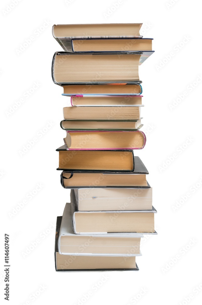 Stacked books isolated on white background. Stacked books isolated on white background.