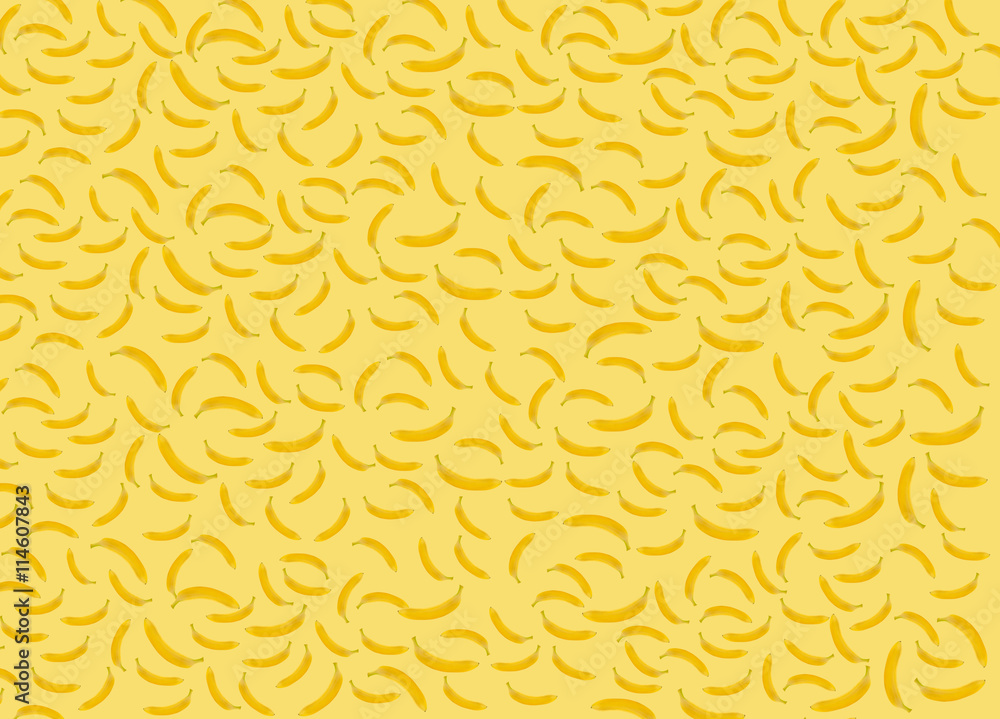 Banana on a yellow background Banana on a yellow background